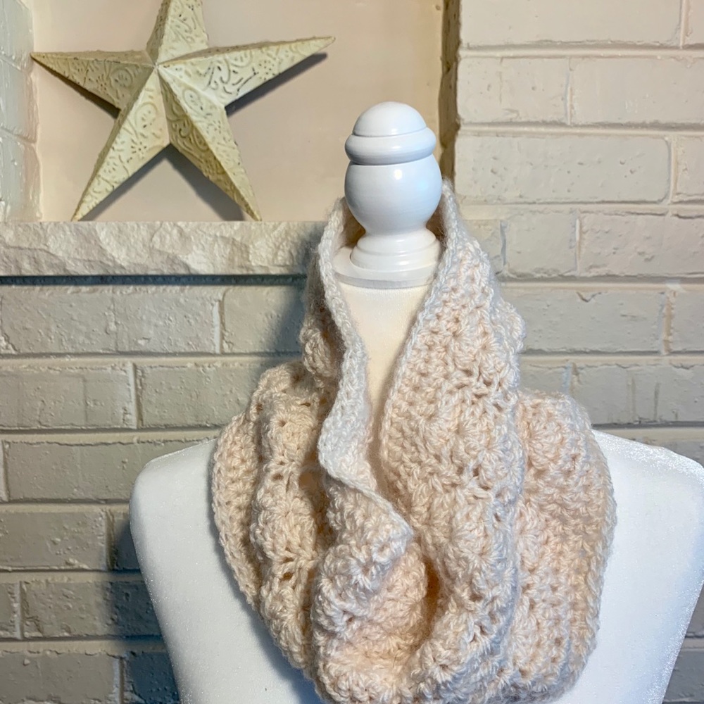 Handmade cream cowl